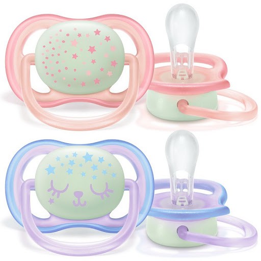 Avent - Ultra Air Night Pacifiers PINK 0-6m