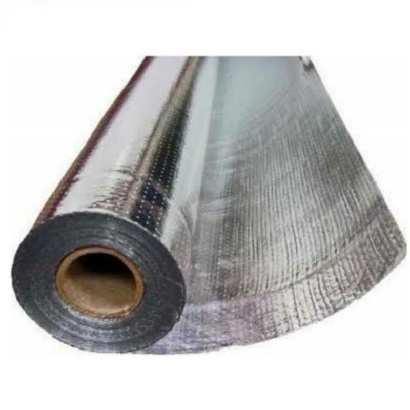Alumunium Foil Woven Double Side - Aluminium Foil Wooven Peredam Panas ATAP Rumah per Roll 50 x 1.2 