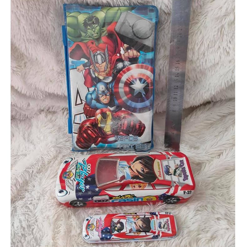 

Preloved Paket Alat Tulis Crayon Avangers & Kotak Pensil