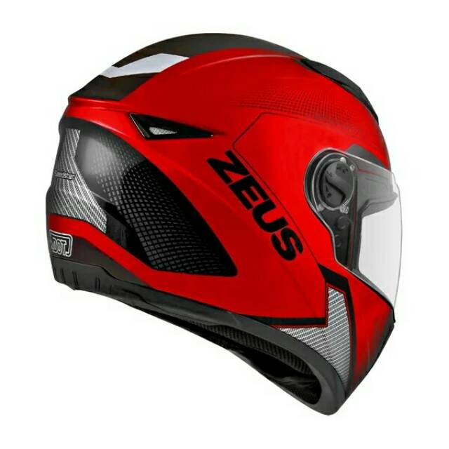 HELM ZEUS FULL FACE MATT DRED AL6 BLACK - FREE SMOKE VISOR ZEUS ORIGINAL ( ONGKIR 2KG )