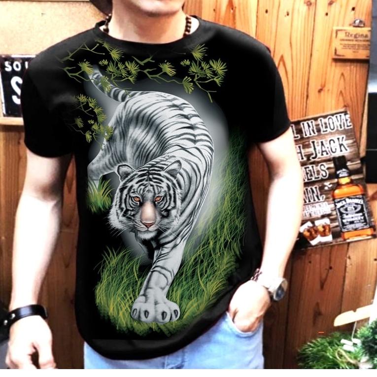 BRA.951689 ‑ Kaos distro Pria Motif macan / kaos pria Gambar macan / baju macan pria / baju macan ga