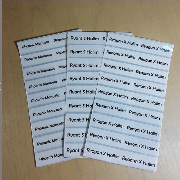 

Polos Transparan Label nama sticker label name waterproof
