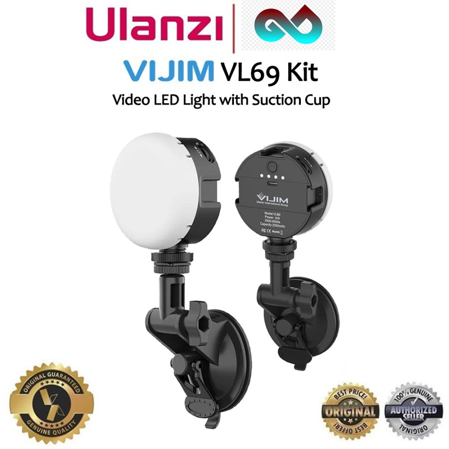 Ulanzi VL69 Kit Lampu LED Portable Video Light for Video Vlogging etc.