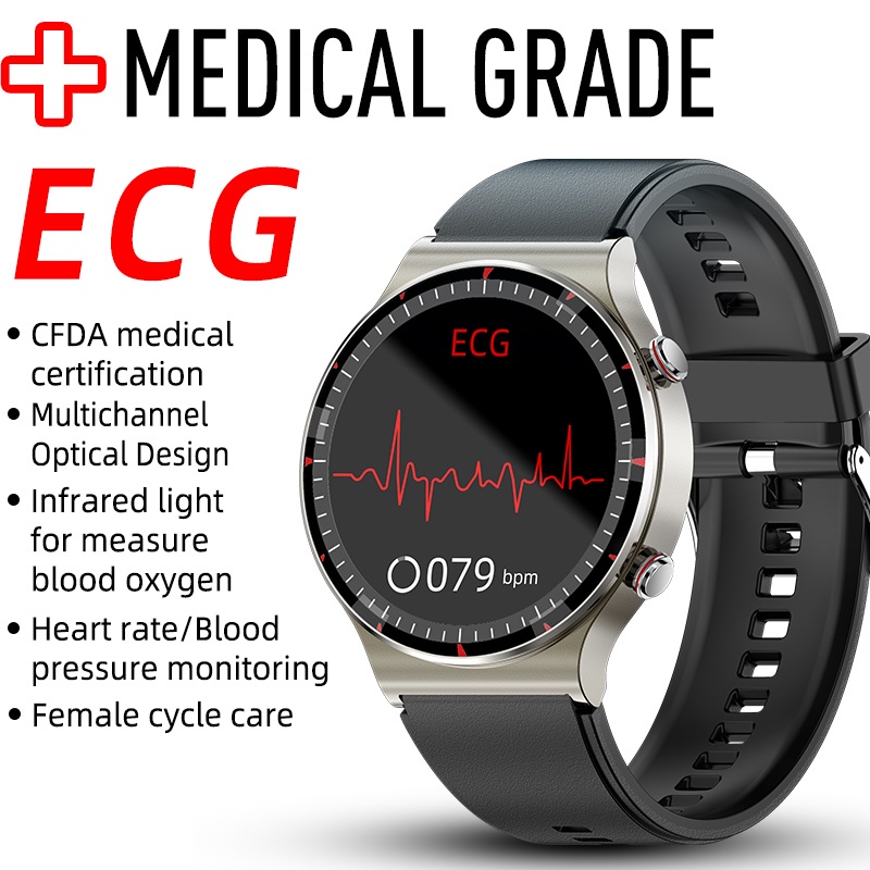 2022 New ECG+PPG Smart Watch Men Health Monitor Heart Rate Blood Pressure Watch IP67 Waterproof Spor