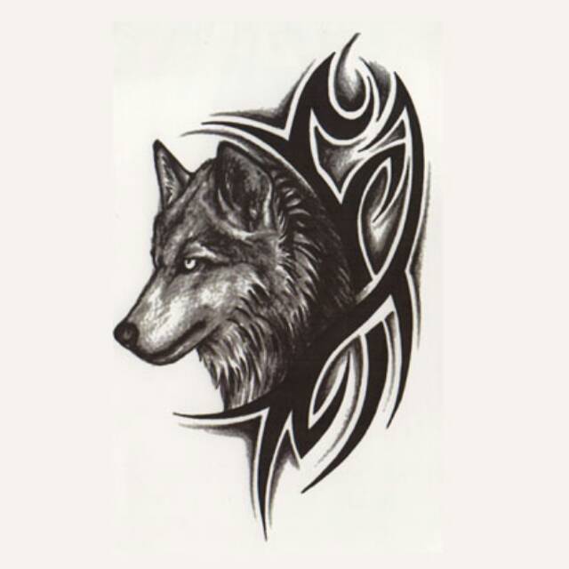 

POTATOO WOLF TRIBAL Temporary Tattoo Sticker