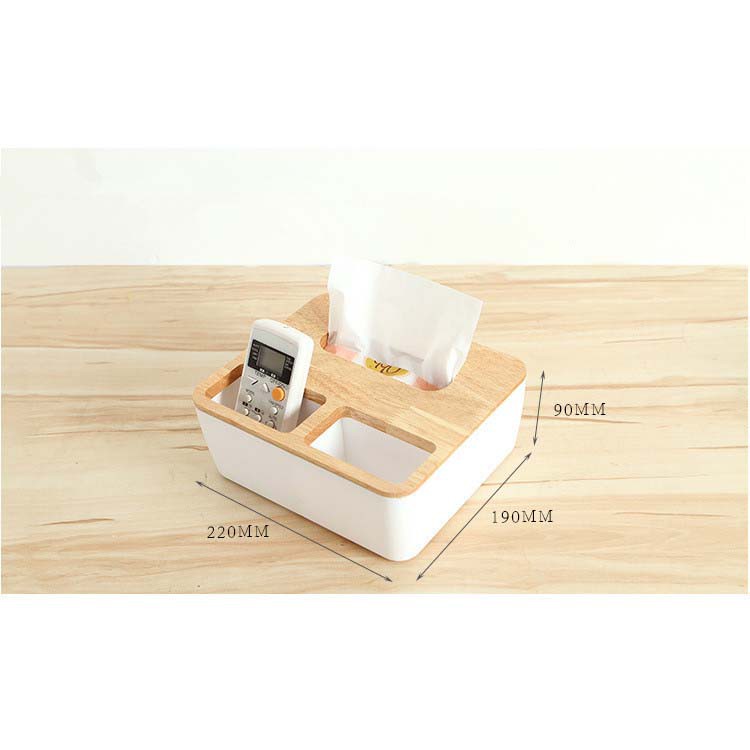 Taffware Tempat Tisu Kayu Multifungsi - 064-01 - White