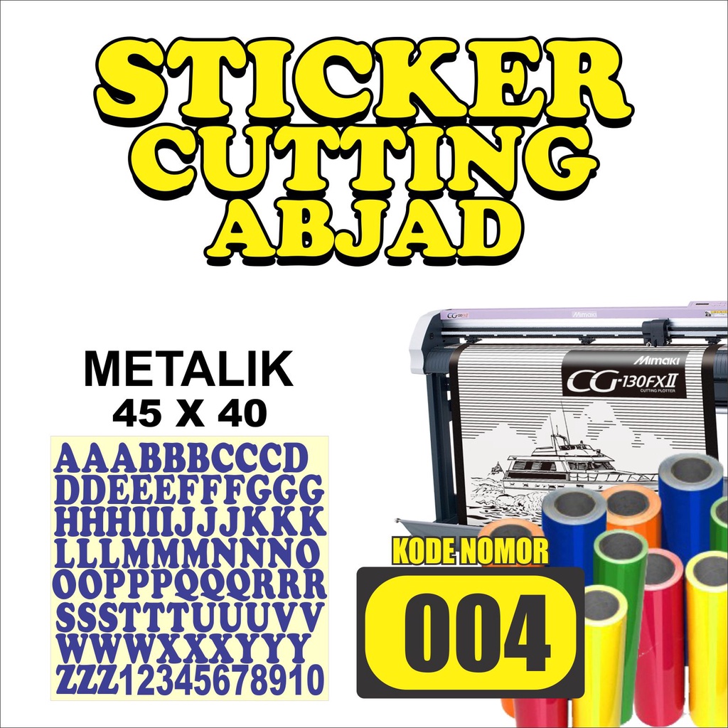 Jual Sticker Cutting Huruf Abjad Ukuran Perlembar 4 X 5 Cm (Sticker ...