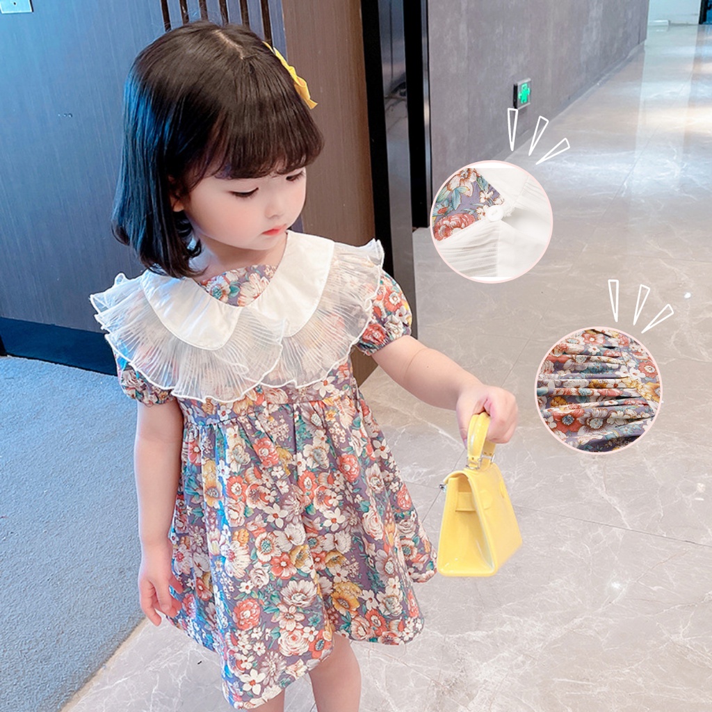 Dress Korea Suji uk 1-5 Tahun / Gaun Anak Perempuan Baby Korea Style Kualitas Impor Blouse Casual Babycinnamon