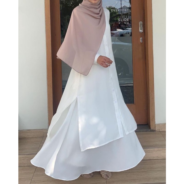 MSB371 One Set Long Tunik Midi Nedalia Wollpeach Premium