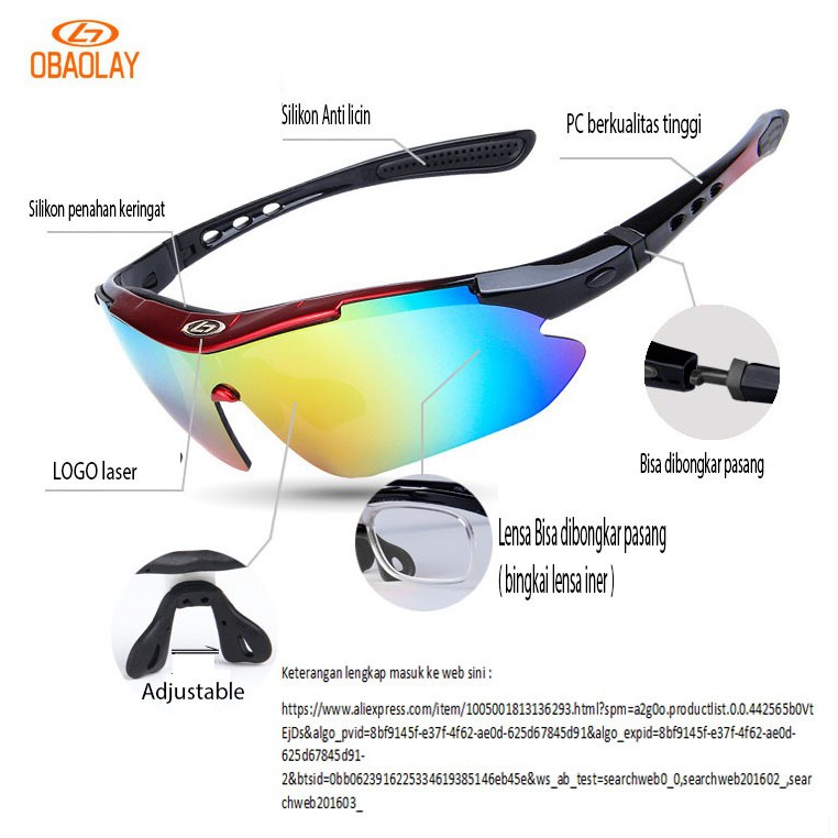 Kacamata OBAOLAY Kacamata Olahraga Lensa Polarized Kacamata Memancing