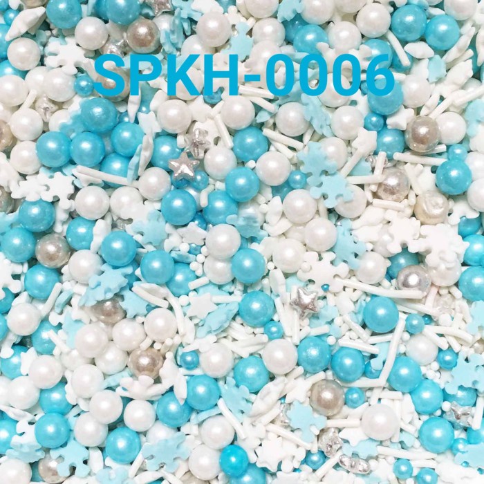 

SPKH-0006 SPRINKLES SPRINKLE SPRINKEL 500GR SNOWFLAKE MUTIARA PUTIH TERBARU