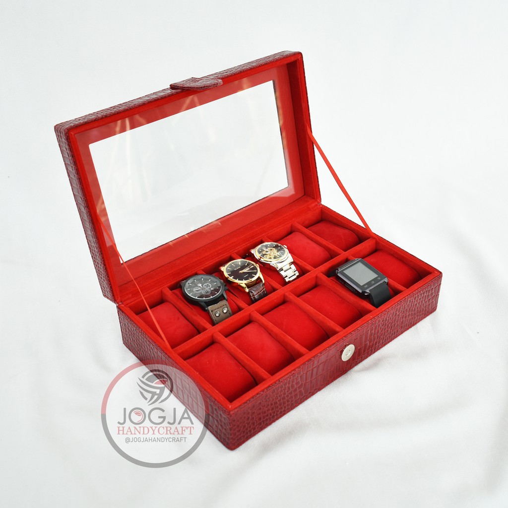 PROMO MOTIF - Kotak Tempat Jam Tangan Isi 12 / Box Jam / Watch Box Full Motif