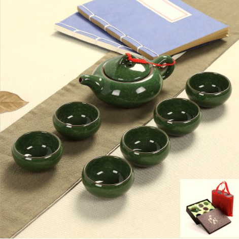 Chinese Tea set cangkir teapot set hijau + Free Gift Box