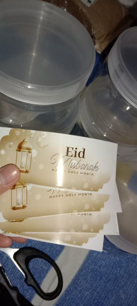 Set Toples Lebaran (isi 5 Toples+ 5 Stiker) - Toples Idul Fitri - Toples Kue Kering - Toples Cantik