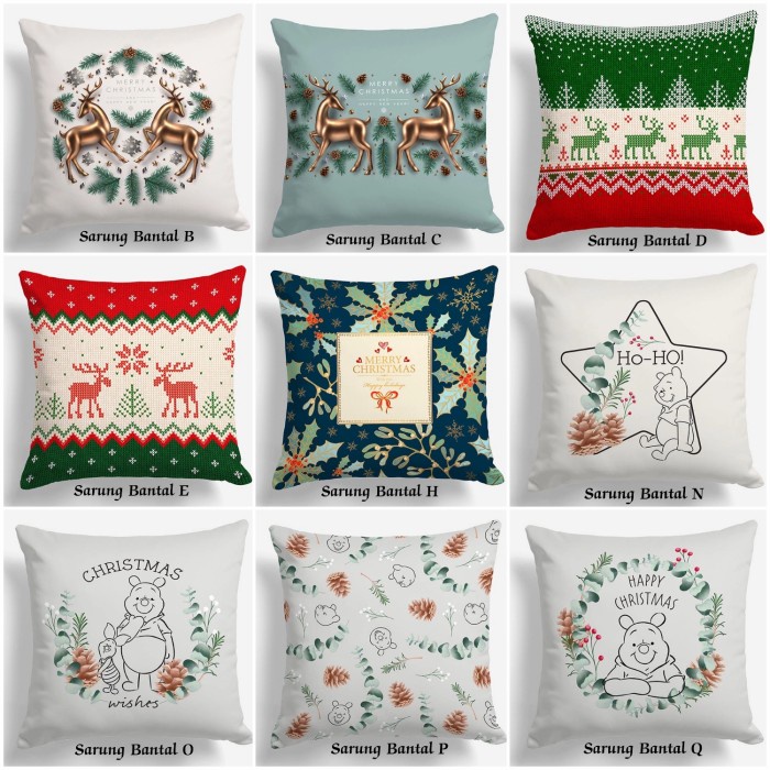 Sarung Bantal Motif NatalChristmas 40X40Cm