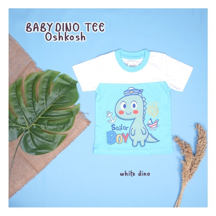 KAOS ANAK LAKI-LAKI UMUR 1-5 TH BABY DINO TEE OSHKOSH WHITE
