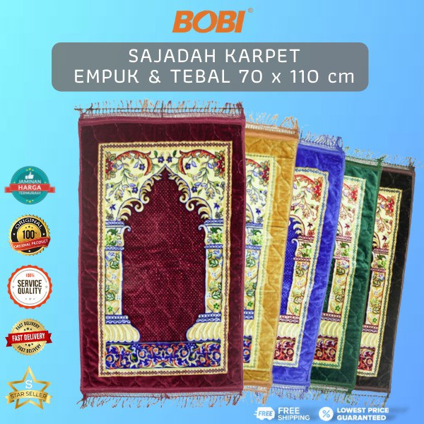 Sajadah TEBAL Premium Motif KUBAH Rumbai TYH-A2/ Sajadah TERMURAH Uk.70cmx110cm / Sajadah Busa KUBAH