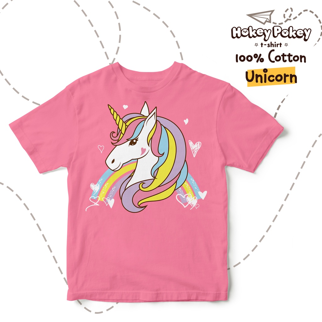 Baju Kaos T Shirt Anak Perempuan Katun Combed Motif Unicorn