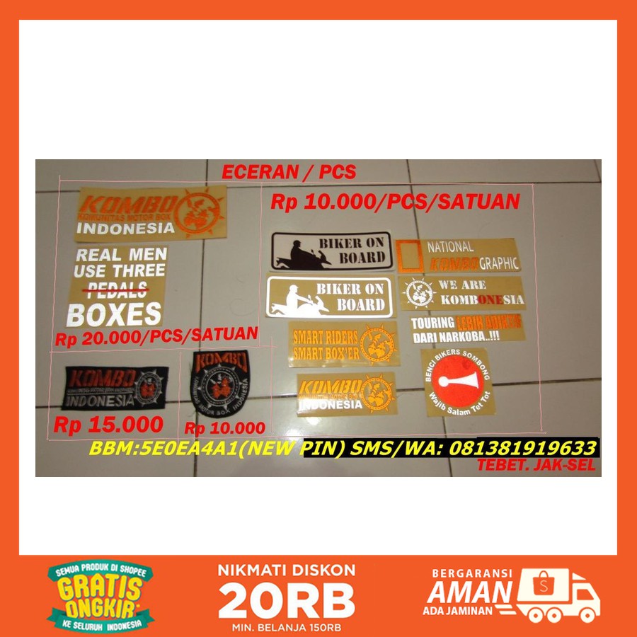 Jual Stiker Satuan Cutting Kombo Member Only Berkualitas Shopee