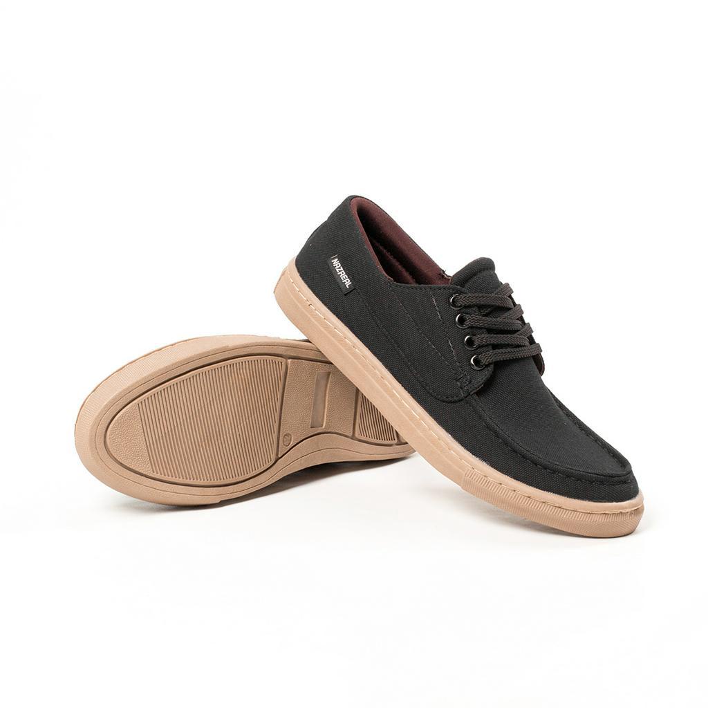 Sepatu Sneakers Pria Casual Naz Draco Black Mocca Hangout Sekolah Kerja Kuliah Travelling Shoes Original