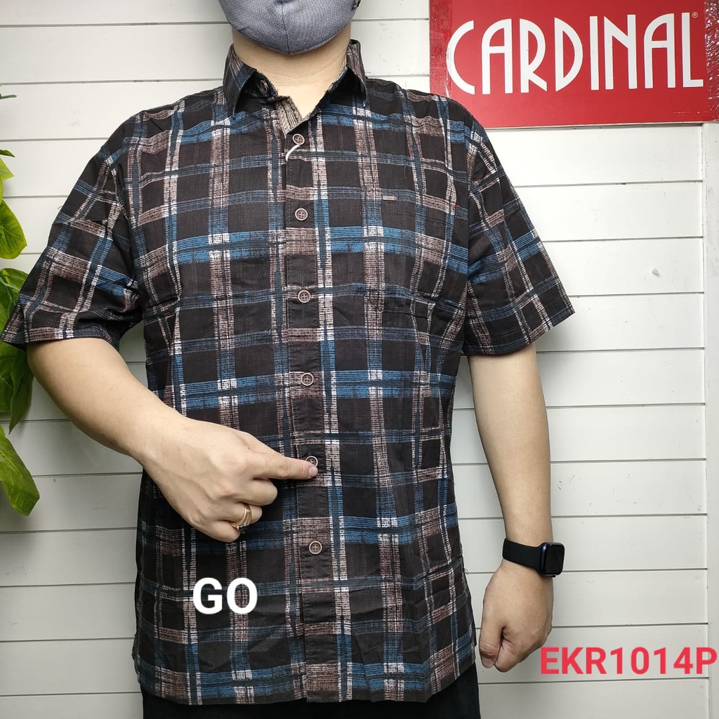 gof KRQ CARDINAL KEMEJA REGULAR FIT Pria Pakaian Atasan Lengan Pendek Pria Dewasa Distro Original