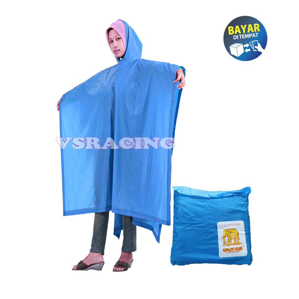 Gajah Jas Hujan Ponco Modern - Promo Mantel Ujan Raincoat Pria Wanita Dewasa Murah Paling Bagus Dica