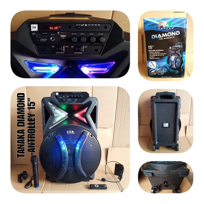 Tanaka Diamond Antrolley 15 Inch Speaker Meeting Portable Bluetooth
