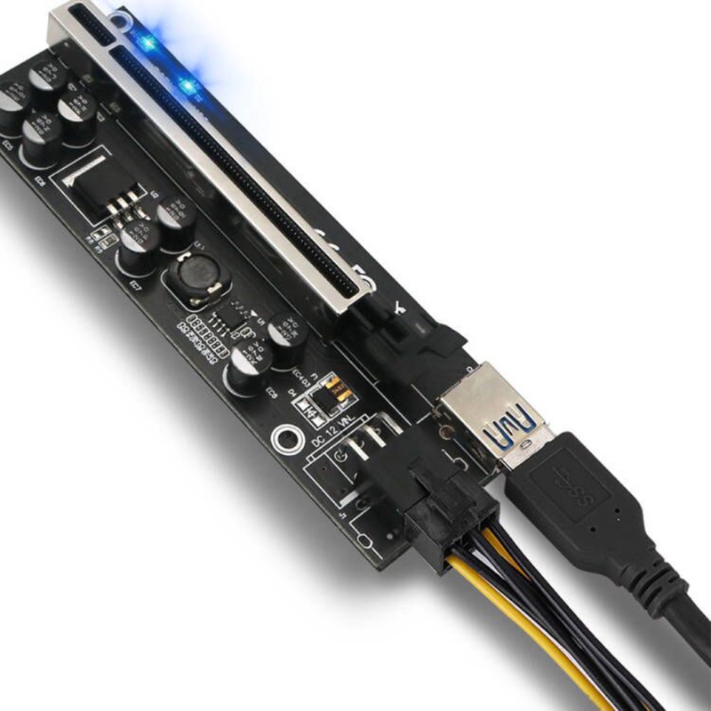 Kabel Ekstensi Kartu Grafis btsg GPU PCI E 1X Ke 16xAdapter 6Pin Untuk Penambang BTC