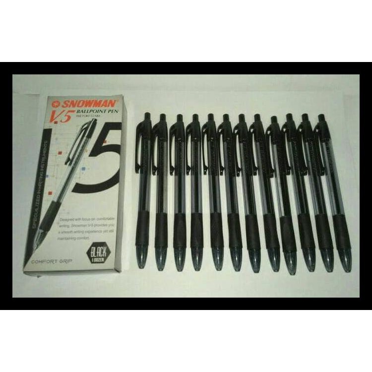 

Murmer Pulpen Snowman V5 0.7 Hitam 12 Pcs Barang Bagus
