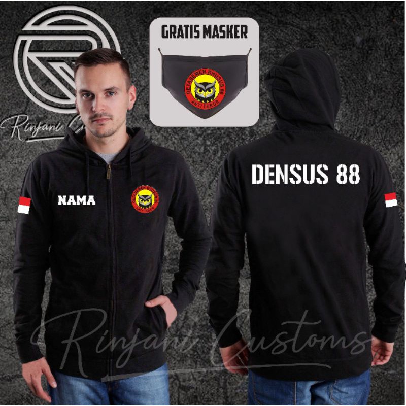 JAKET DENSUS 88 GRATIS NAMA DAN MASKER/HOODIE APARAT KEREN