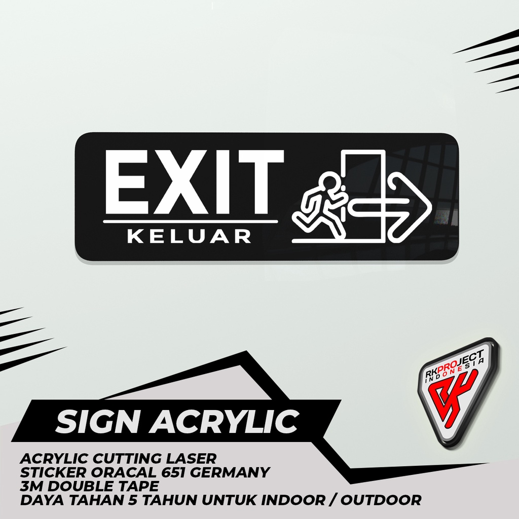 

SIGN BOARD AKRILIK EXIT KANAN