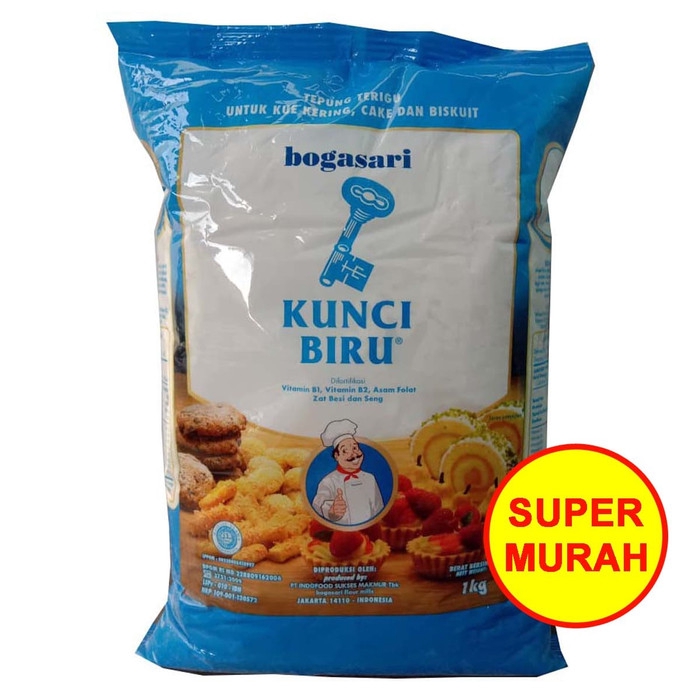 

Kunci Biru Tepung Terigu Bogasari Premium Kemasan 1 Kg |1Kg