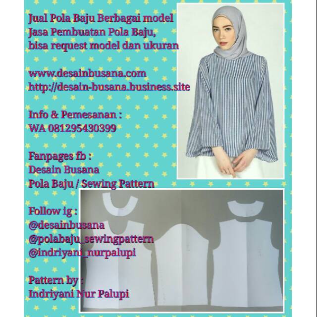 POLA PRODUKSI BLUS 03 [ Pola Baju Sewing Pattern ]