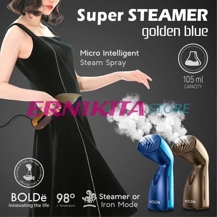 BOLDe SUPER STEAMER GOLDEN BLUE - Setrika Uap Listrik Gosokan Baju