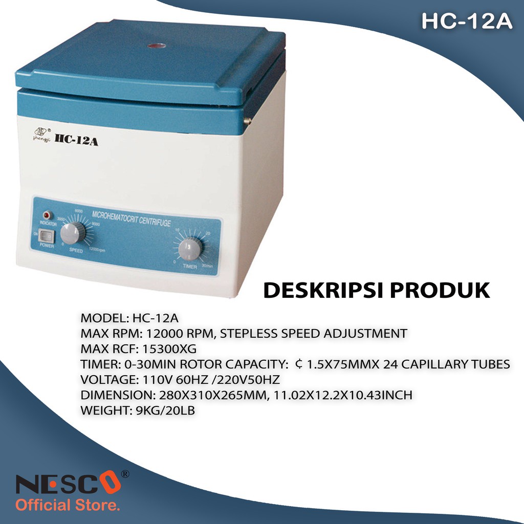 NESCO HEMATOCRIT CENTRIFUGE HC-12A, SM