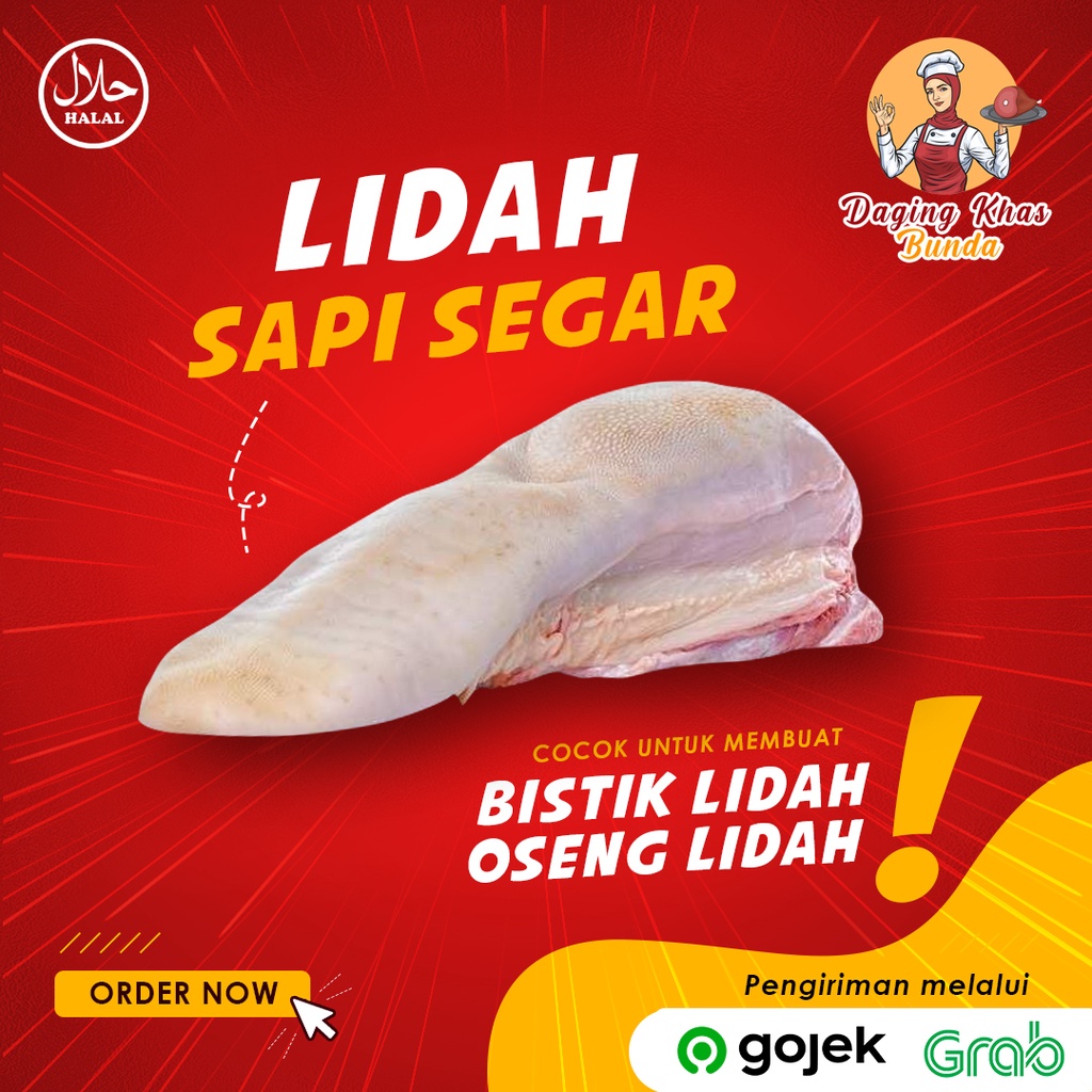 

(PREMIUM) Lidah Sapi Lokal Segar FRESH 1KG 1 KG 1000gram