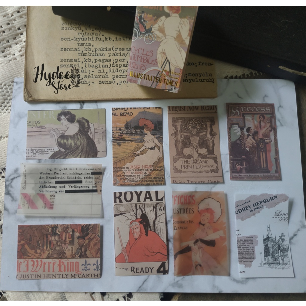 

5pcs (5lembar) share/ Kertas vintage Vintage paper mini butter journaling scrapbooking/ journal kit / K-VM-200