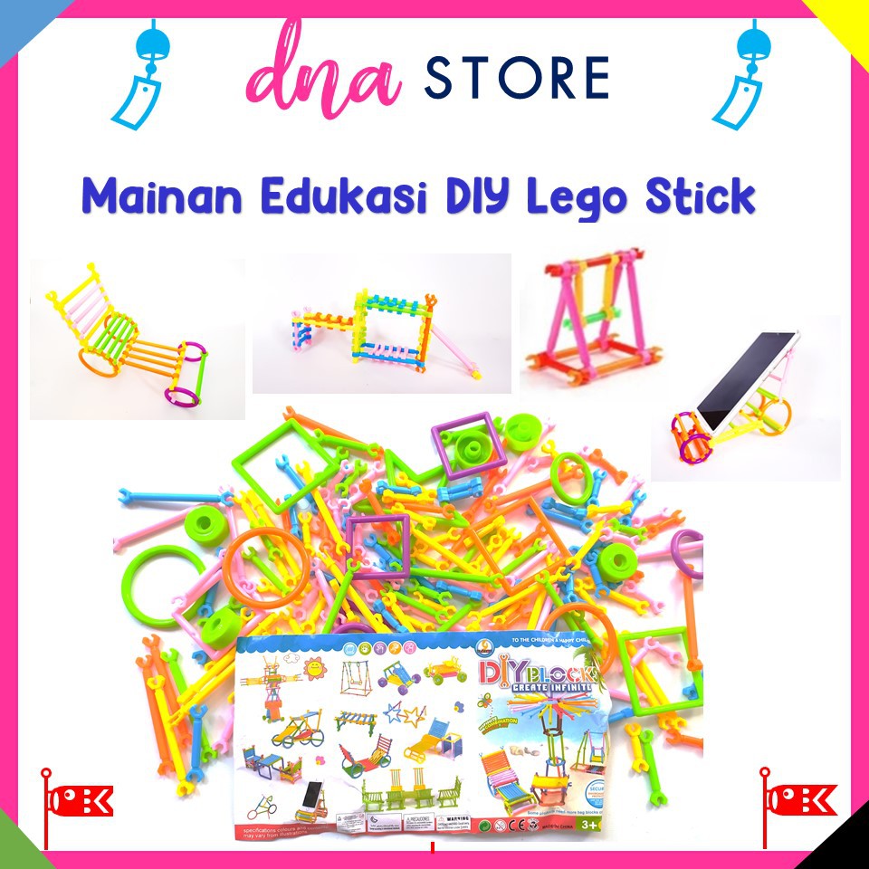 Mainan edukasi anak DIY Lego Stick infinite block
