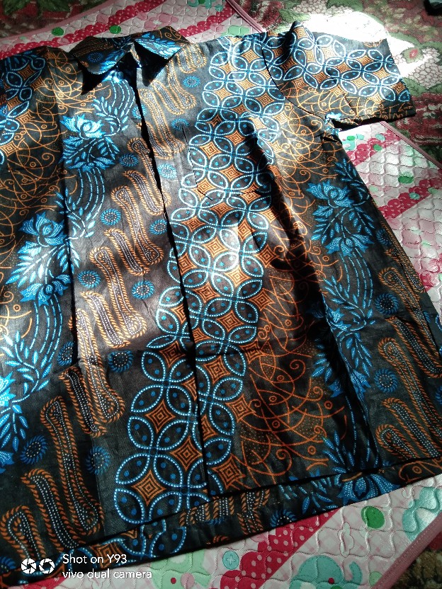 Atasan Batik Couple Seno Biru M L Xl Xxl