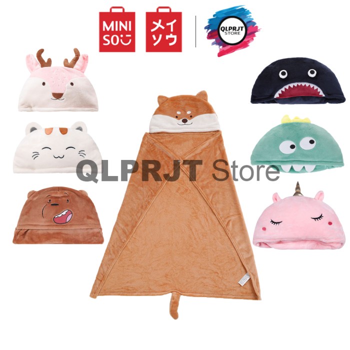 Selimut Lucu Dengan Hoodie By MINISO JAPAN - Shiba Inu