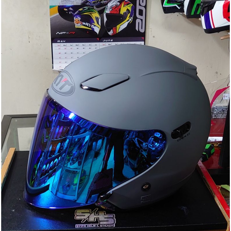 Helm kyt dj maxi polos doble visor