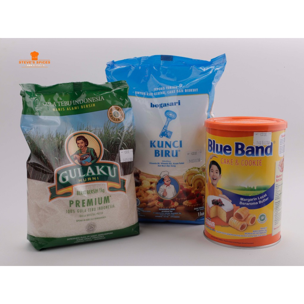 

Paket Kue Kering - Gulaku Gula Pasir, Kunci Biru, dan Blue Band Margarine Cake and Cookie