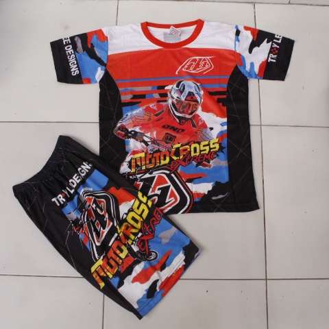 Jersey baju balap baju cross anak setelan baju balap sepeda