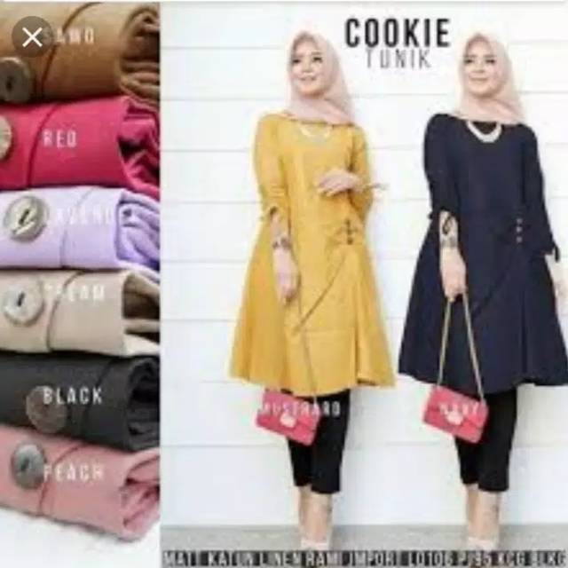 COOKIE TUNIK BAHAN MOSCREPE