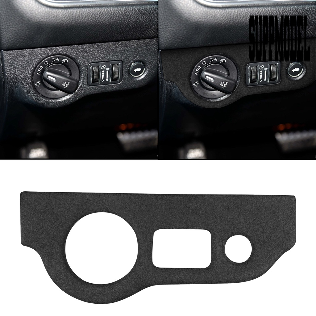 Suppmodelx Stiker Cover Panel Saklar Lampu Depan Mobil Dodge Raider 2015-2020 Bahan Suede Imitasi Tahan Lama