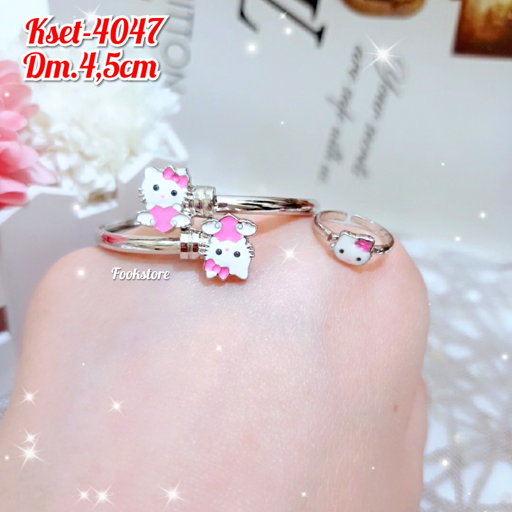 PERHIASAN SET GELANG ANAK GRATIS CINCIN MOTIF KARTUN/COD