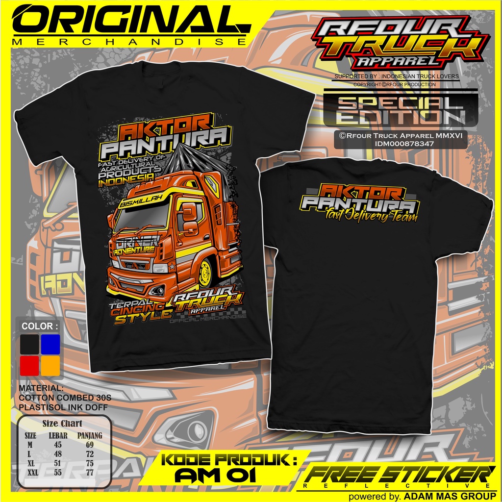 PROMO/OBRAL KILAT/KAOS TRUCK AKTOR PANTURA DEWASA LENGAN PENDEK PRIA BAJU KAOS TRUCK RACING KAOS TRUCK MODIF KAOS TRUCK OLENG DRIVER MUDA KAOS TRUCK DISTRO PREMIUM FREE STIKER ORIGINAL RFOUR TRUCK APPAREL