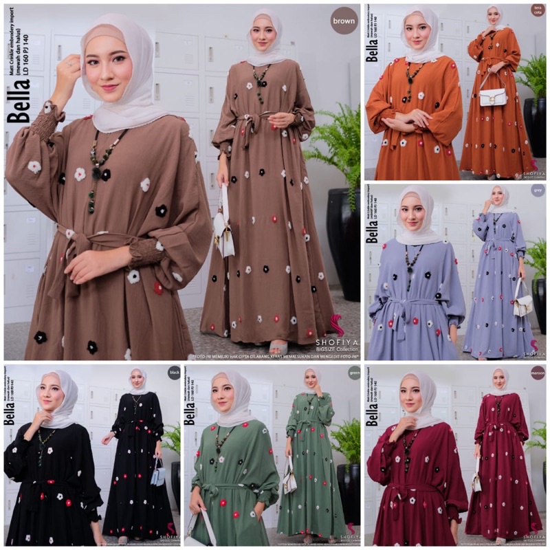 BELLA DRESS GAMIS PESTA SUPER JUMBO ORI BY SHOFIYA