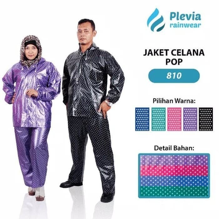 Jas Hujan PLEVIA POLKADOT POP 810 - Raincoat Mantel Stelan Hujan Polkadot