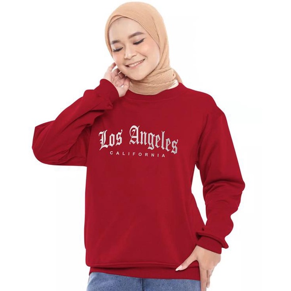 Kaos Lengan Panjang LOSE ANGELES  / Kaos Sweatshirt / Atasan Wanita / Atasan Wanita Lengan Panjang